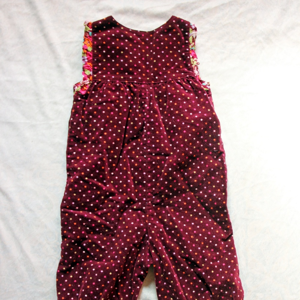 Fancy Velour Romper Overalls - Picture 5 of 5